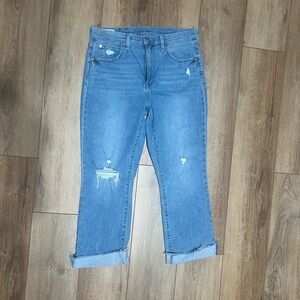 Gap Kick Fit High Rise Classic Blue Distressed Women Jeans size 31 / 12L